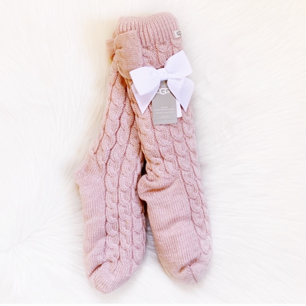 UGG glittering fleece cozy socs with Bow - Picture 3 of 5